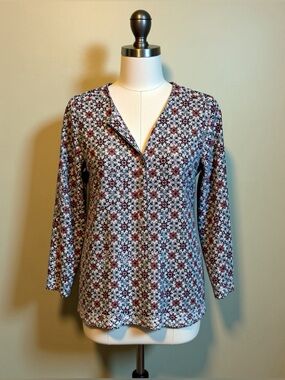 Joie 100% Silk Size Small 3/4 Sleeve High Low Top Blouse